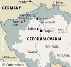 Map: Czechoslovakia and the Sudetenland
