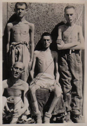 four German men after being interned at the notorious Bad Nenndorf  secret prison set up by&nbsp; the British during their occupation of north-west Germany in 1945