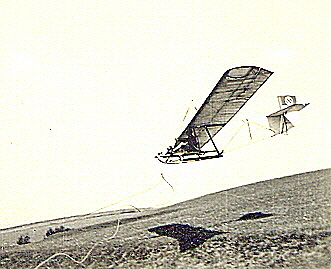 Glider over a field.