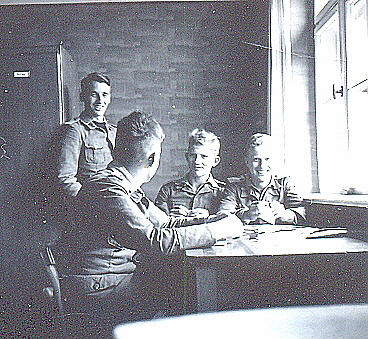 "Bibi" and some of his roommates relaxing in their bunker while still students.