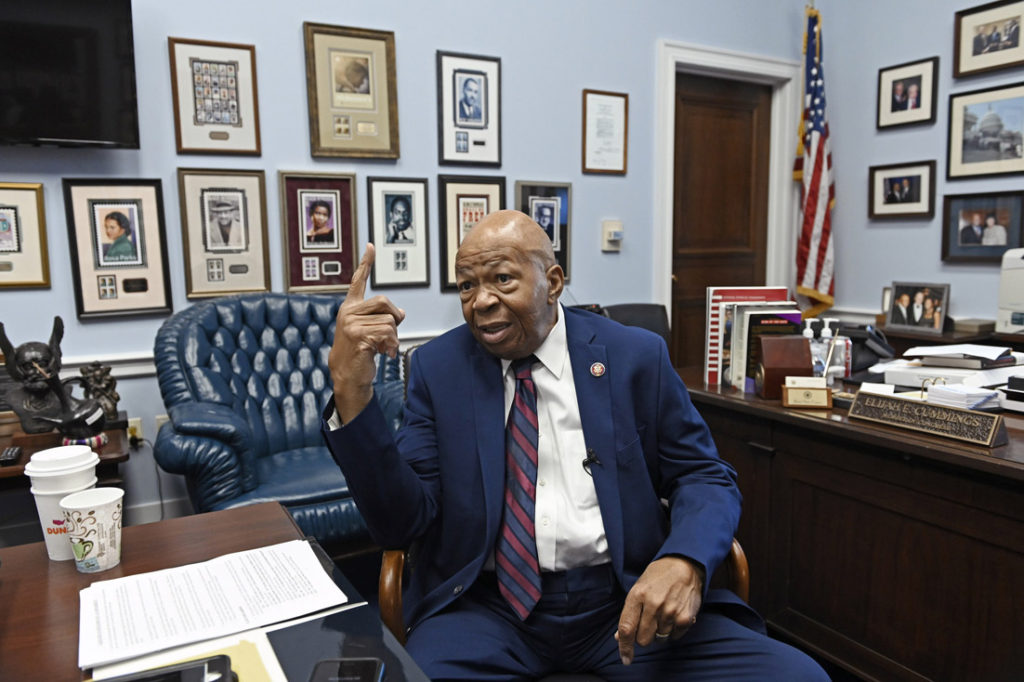 Elijah Cummings in his large, attractive and clean office in D.C.