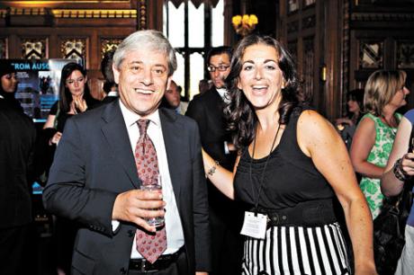 John Bercow MP, Speaker of the House of Commons and HET chief executive Karen Pollock at the July 2010 reception.