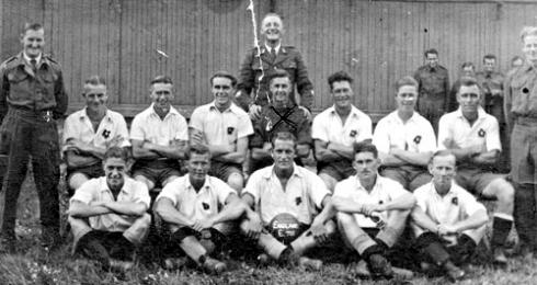 Football team in British POW camp near Monowitz, probably in 1944 (thanks to Scrapbookpages Blog)