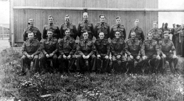 British Prisoners of War at E715 POW camp near Monowitz (Photo Credit: Alan Howitt, whose father is in the picture) (thanks to Scrapbookpages Blog)