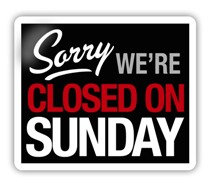 Sign: Closed on Sunday