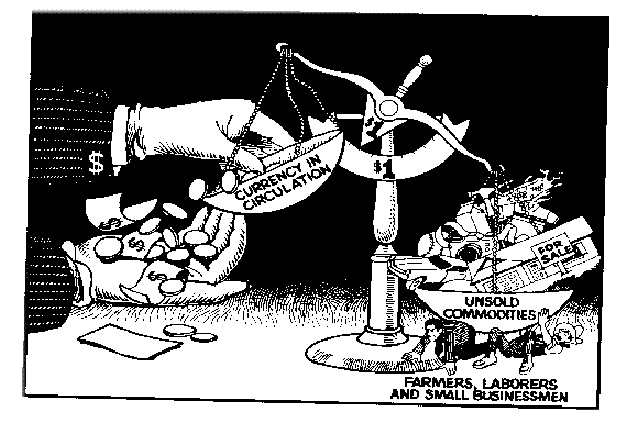 In the Depression of 1920-21, Southern and middle America experienced the lack of an adequate supply of money to carry on trade and commerce.