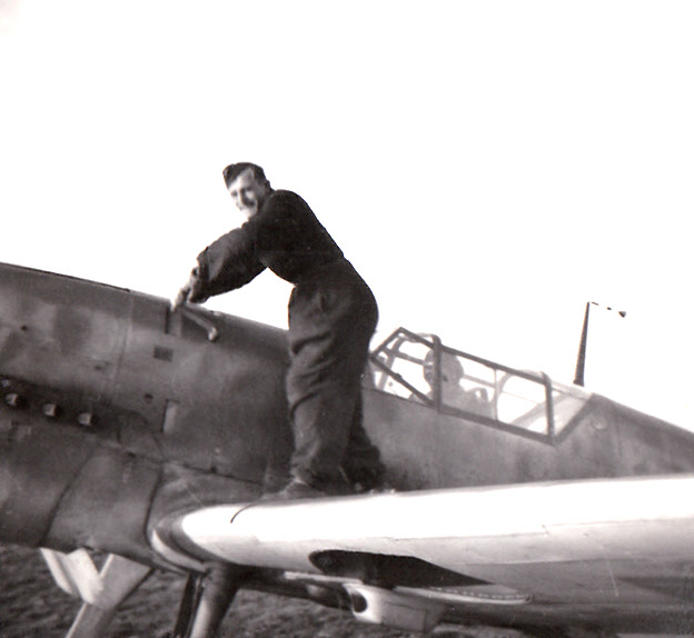 Cranking the engine of an Me 109