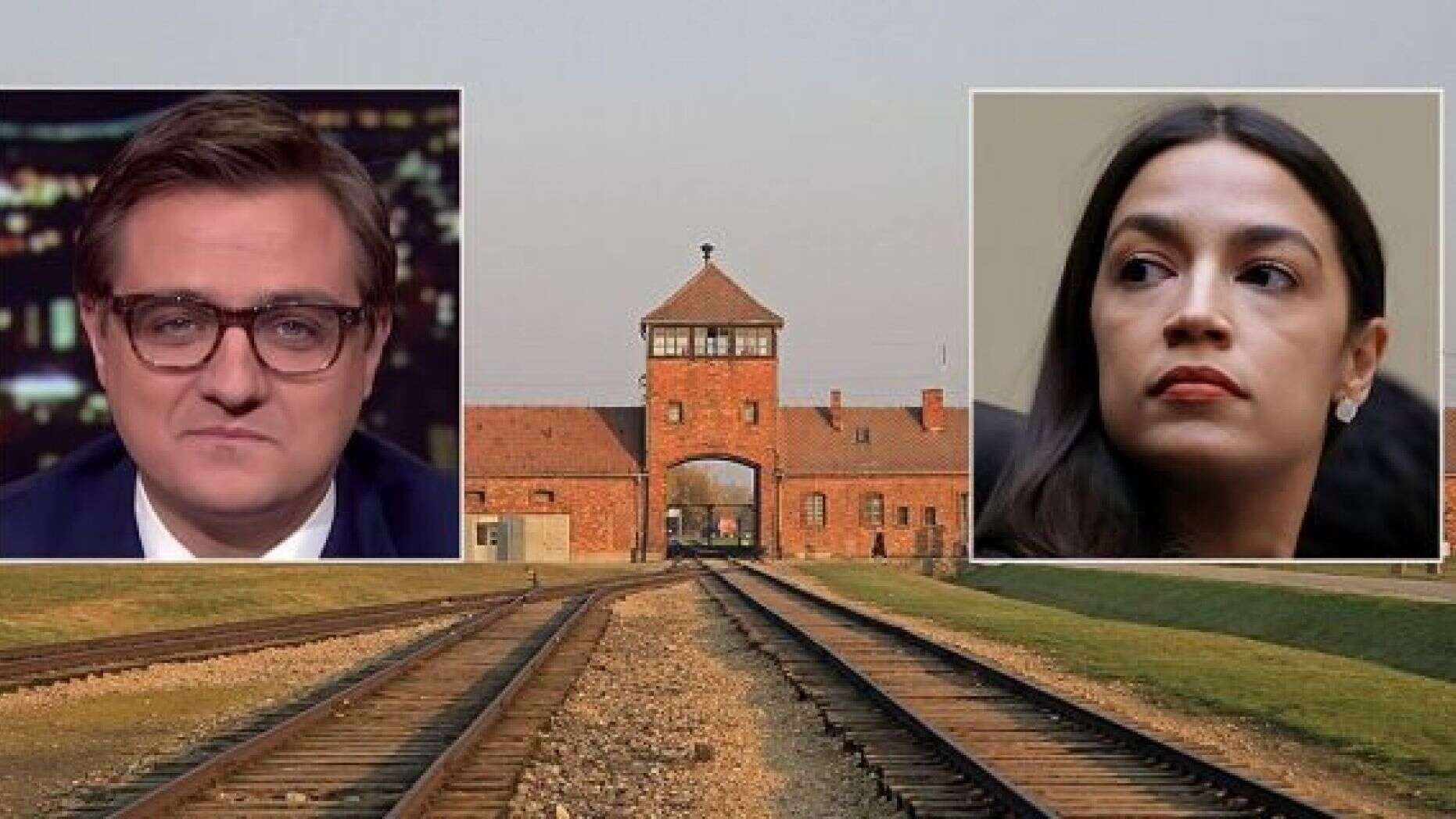 Chris Hayes and congresswoman Alexandria Ocasio-Cortez kvetching over remarks comparing illegal alien detention centers to Auschwitz.