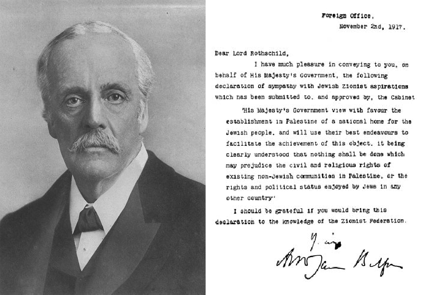 The brief letter Foreign Secretary Arthur Balfour (picutred) wrote to Lord Rothschild in 1917