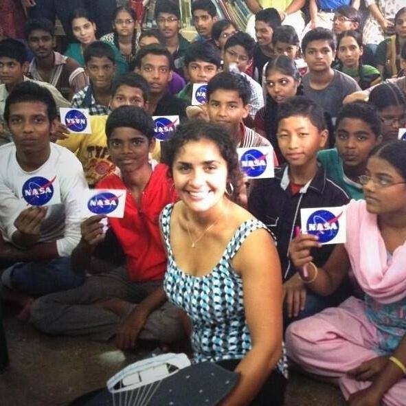 Dr. Anita Sengupta, Jack Sen's sister, teaching the children of Mumbai's Muktangan school 