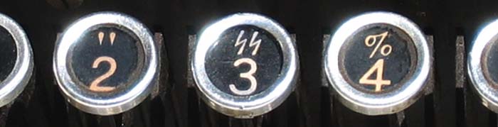 German typewriter "SS" key close-up