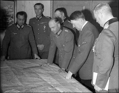 Hitler at the map table with Army Commander-in-Chief Brauchitsch and others