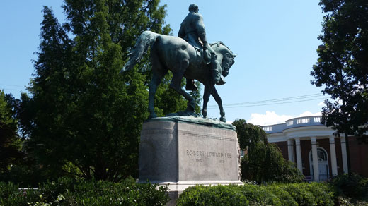 Robert E. Lee monument in Lee Park, Charlottesville, Virginia.