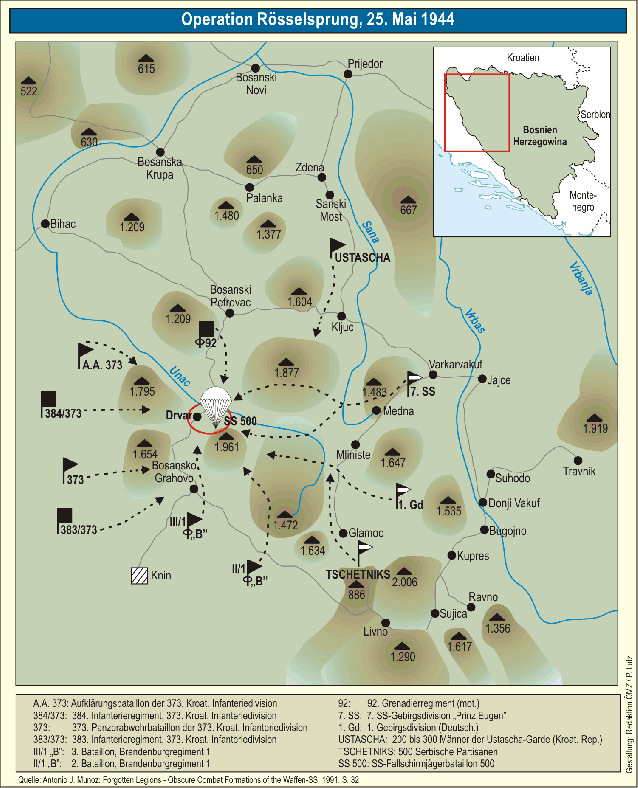 Map of Operation Rösselsprung, May, 1944