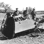 Wreckage of Rudolf Hess’ ME110 in Scottish field.
