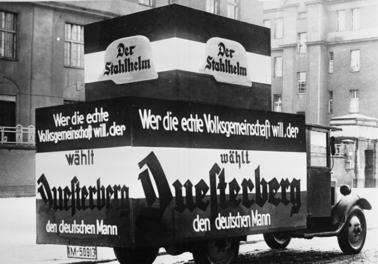 1932 Stahlelm campaign vehicle promoting the election of Duesterberg for Reich president.