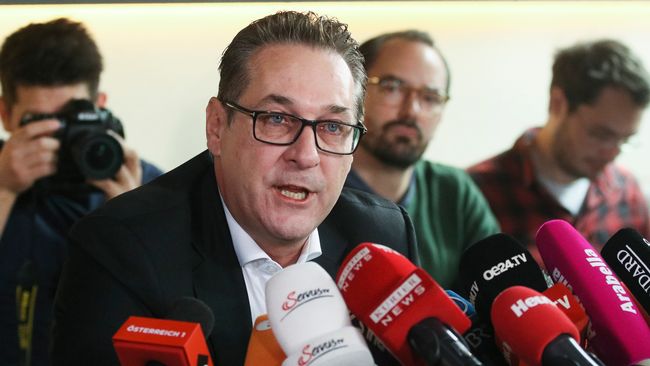 Heinz-Christan Strache, former Austrian vice-chancellor and party leader of the Austrian FPÖ