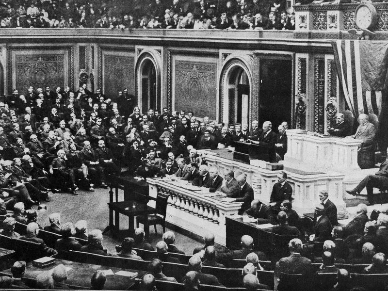President Woodrow Wilson addressed “the people of the countries now at war,” in a highly-publicized speech to the US Senate on January 22, 1917.