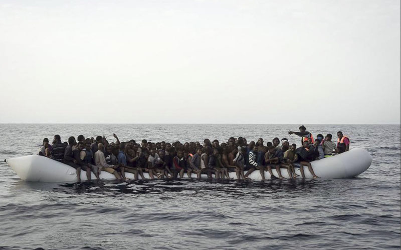 Vessel with with invaders into Europe