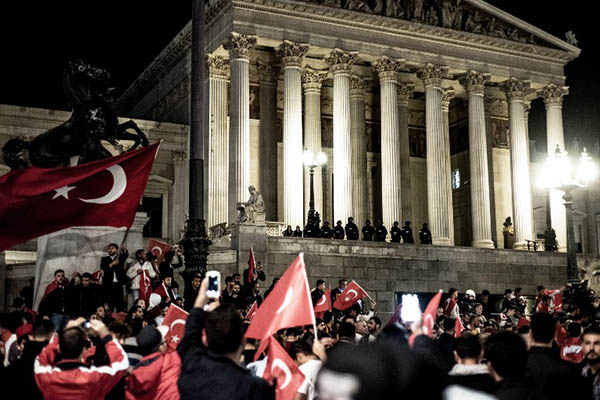 Turkish flags in Vienna