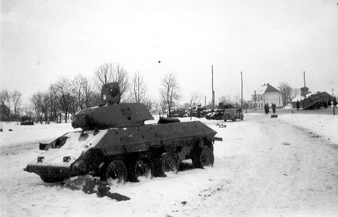 Ostfront Jan. 1944 Zerstörter T 34 bei Gramowka