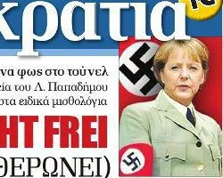 The Germans are the perfect scapegoat: mentioning the word “Nazi” explains everything and Merkel cooperates willingly because she has sold her soul to high finance.