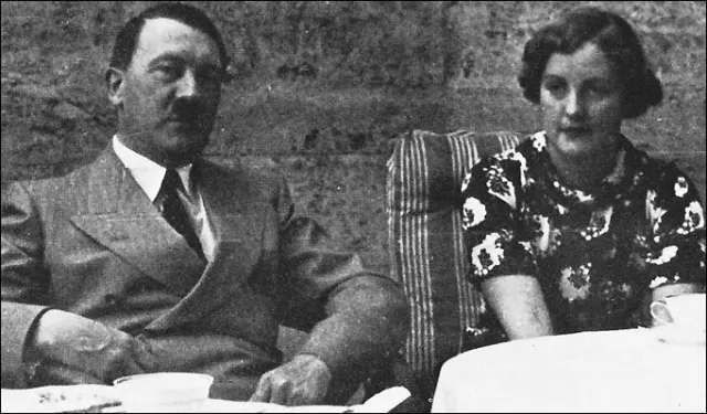 Hitler relaxing with Unity Mitford