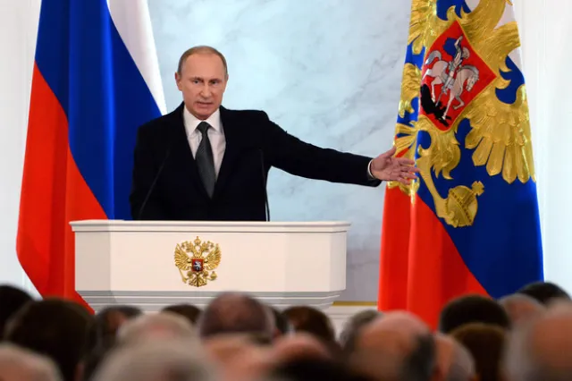 Putin giving speech, December, 2014