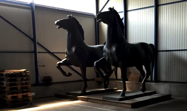 The two magnificent bronze horses by Josef Thorak