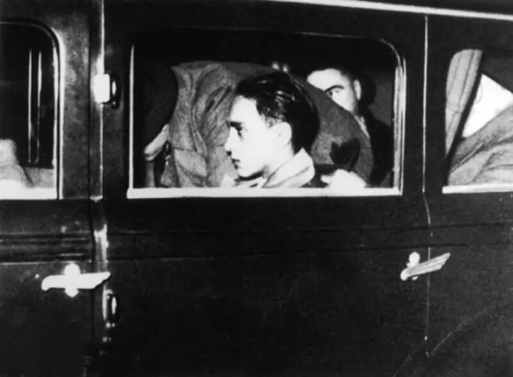 Seventeen year old Herschel Grynszpan in Paris police custody